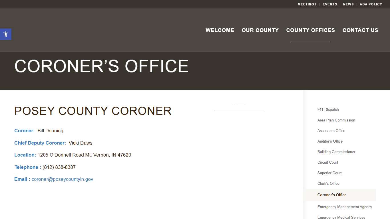 Coroner's Office - Posey County Government